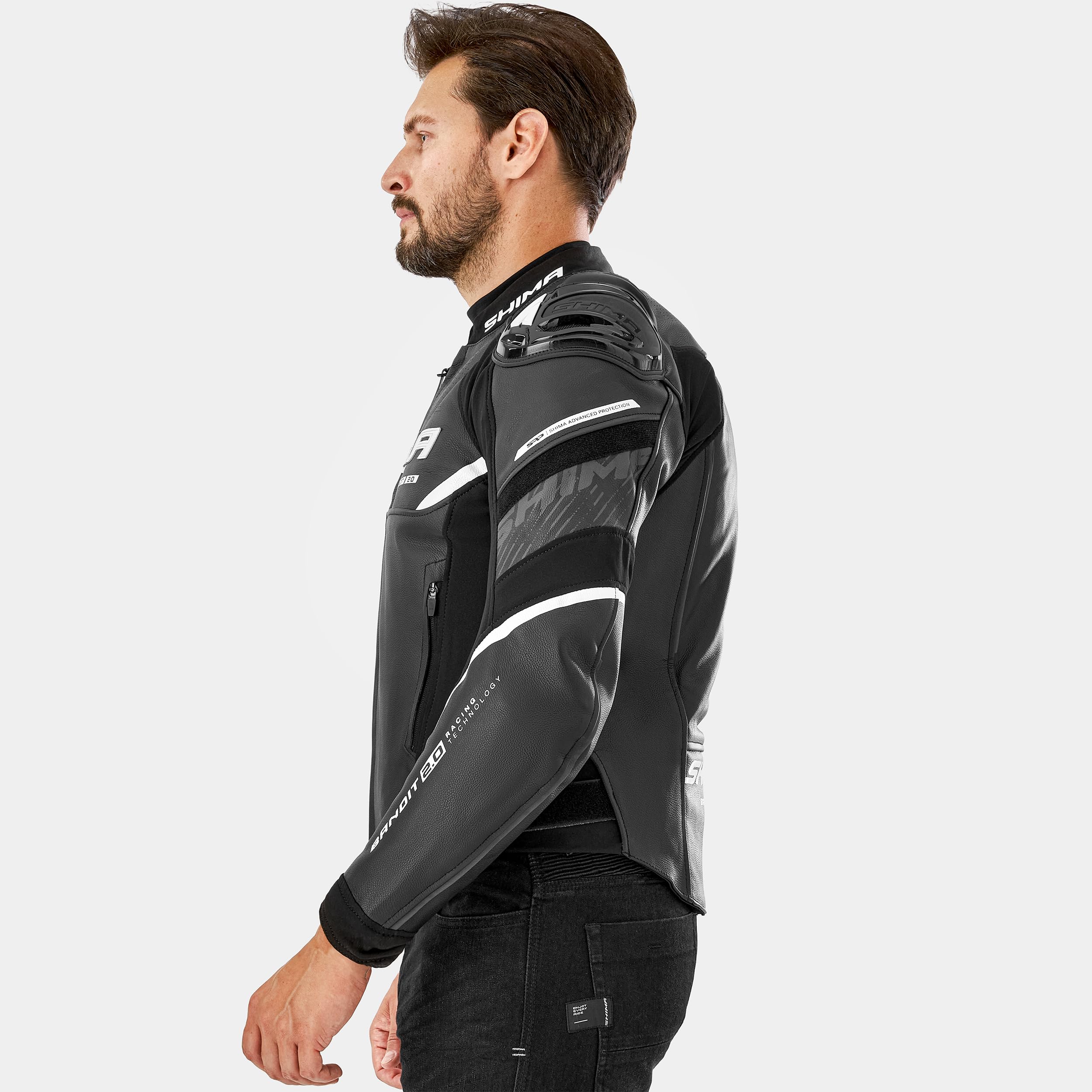 SHIMA Bandit 2.0 Leather Motorcycle Jacket Men AirForce Back Protector Armor Biker Riding Lether Motorbike Sport Bikers - Image 4