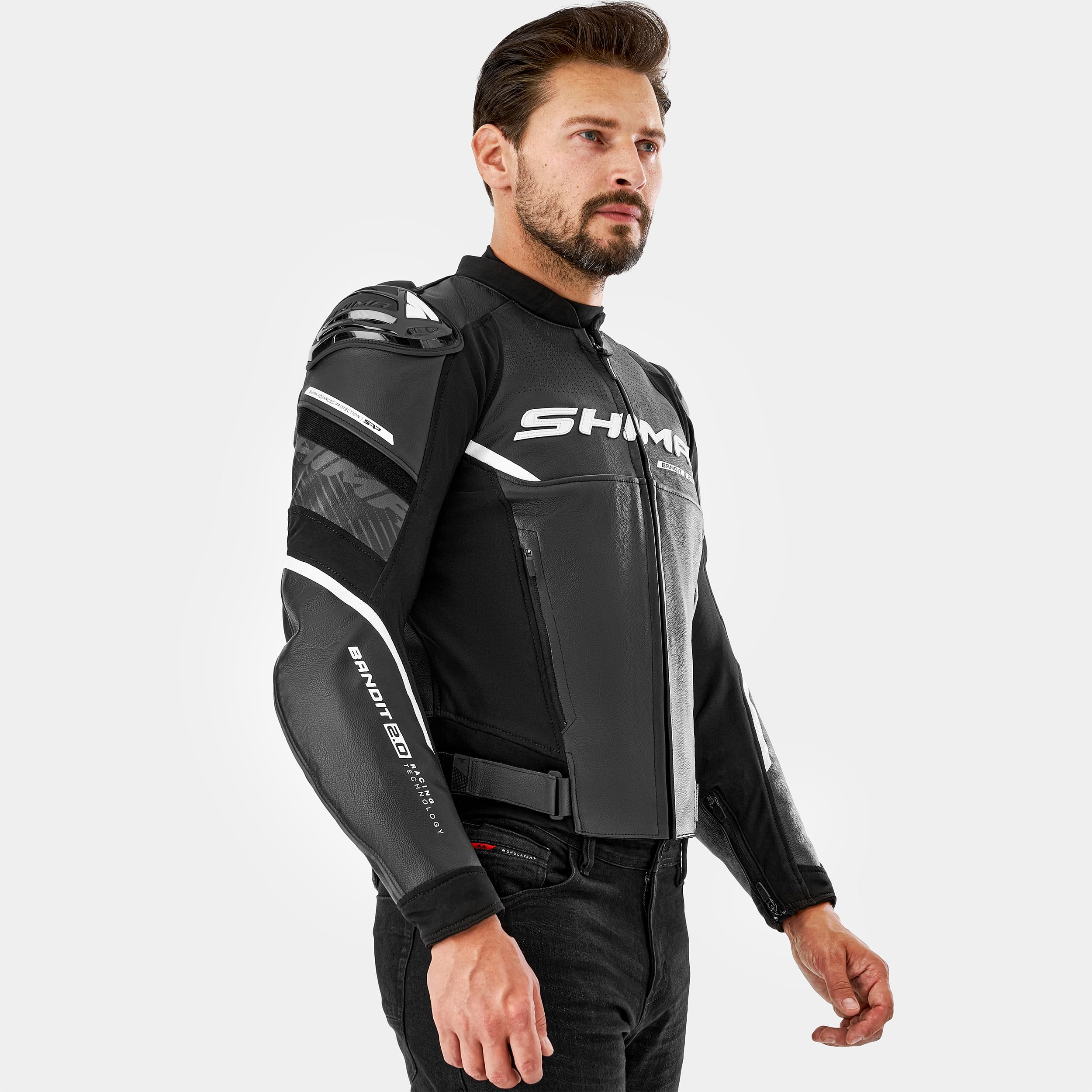 SHIMA Bandit 2.0 Leather Motorcycle Jacket Men AirForce Back Protector Armor Biker Riding Lether Motorbike Sport Bikers - Image 5