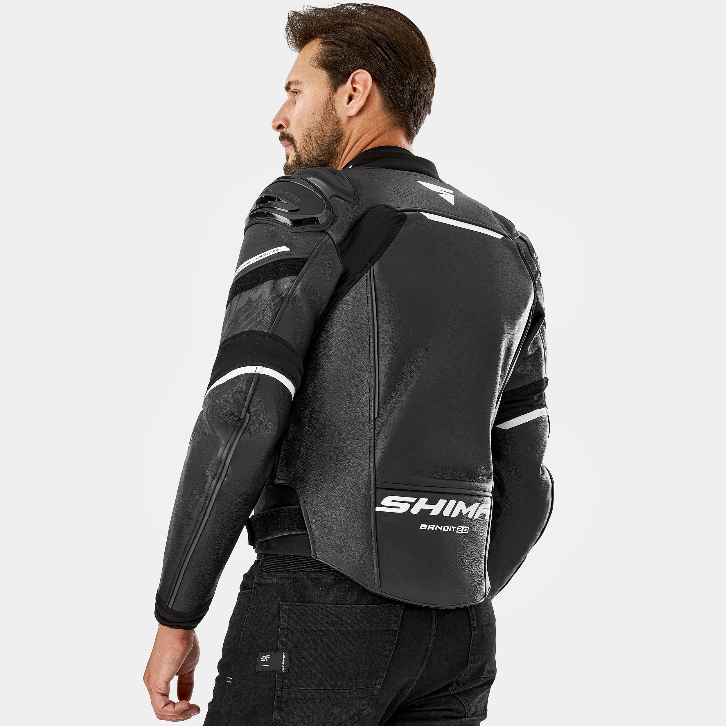 SHIMA Bandit 2.0 Leather Motorcycle Jacket Men AirForce Back Protector Armor Biker Riding Lether Motorbike Sport Bikers - Image 6