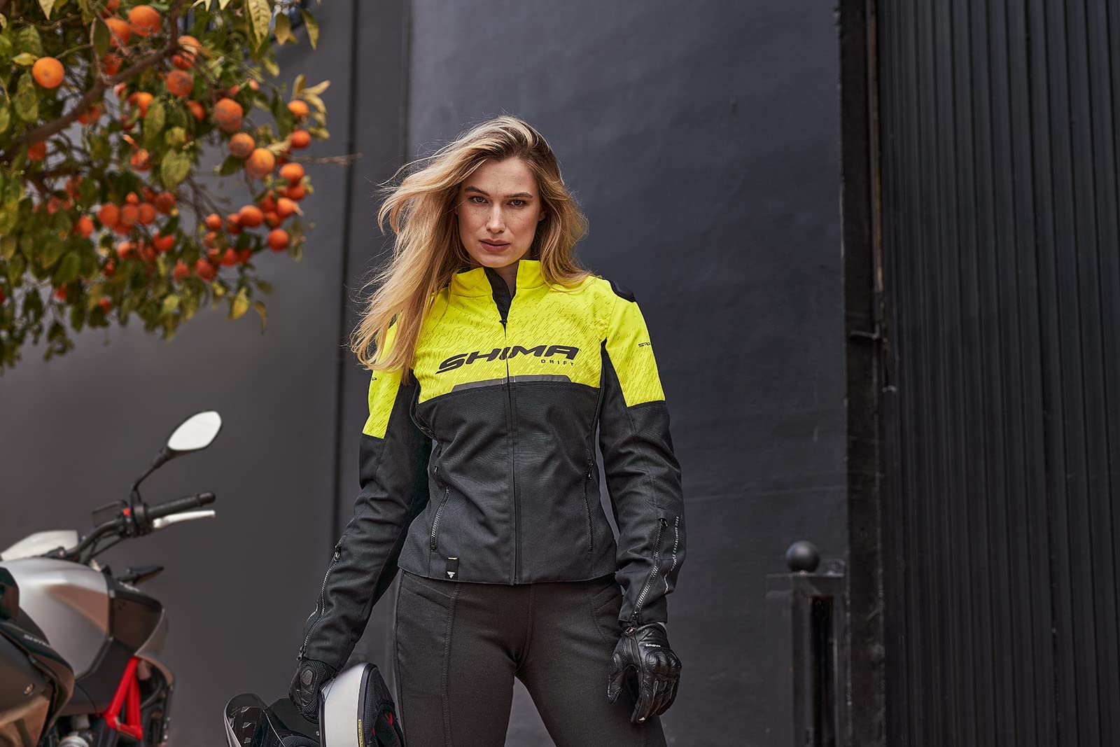 SHIMA Drift Motorbike Jackets for Women AirForce Back Protector Armour Riding Motorcycle Jacket Summer Bikers Ventilated Lightweight Armoured Textile Motorcycles (Womens, Fluo, XL) - Image 6