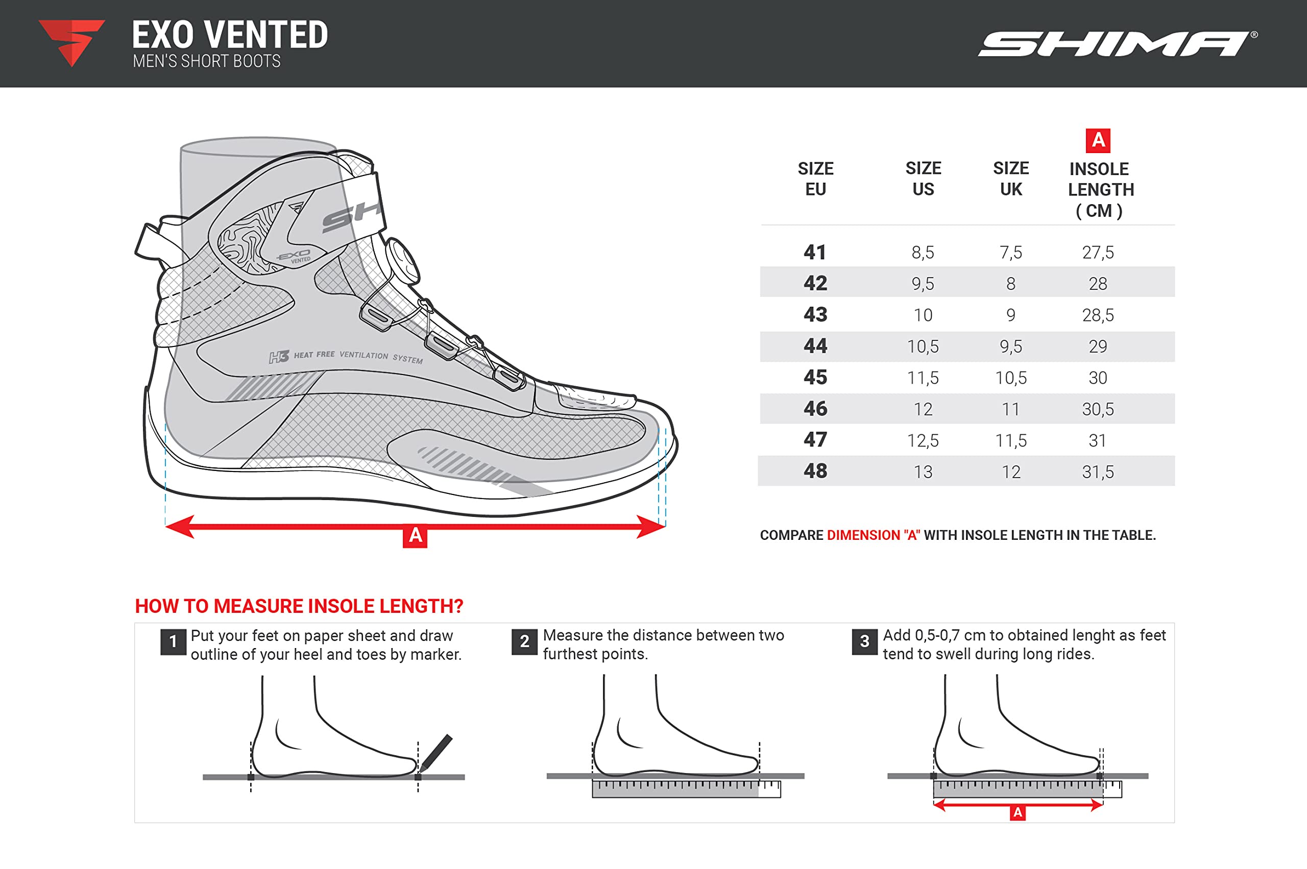 SHIMA EXO Vented, Motorcycle Shoes for Men | Breathable, Reinforced Street Riding Shoes with ATOP Closure System, Ankle Support, Anti-Slip Sole, Gear Pad (Black, 10) - Image 6