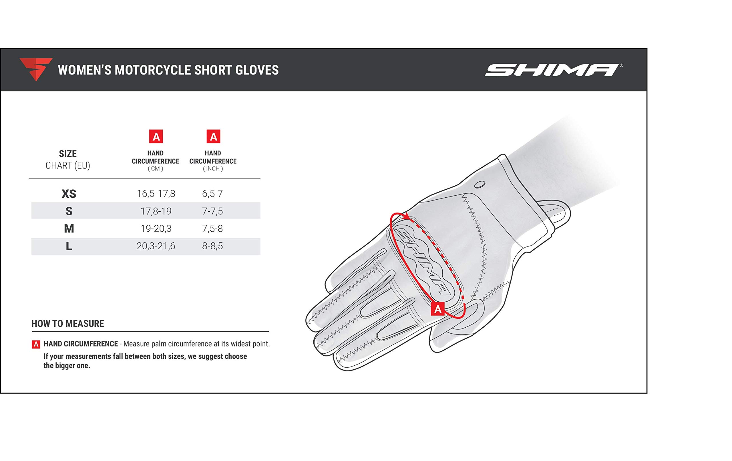 SHIMA Rush Motorcycle Gloves Women Leather Textile Short Summer Biker Armoured Protectors Motorbike Perforated Ventilated Touchscreen Motorsport Glove Lightweight Motocross (Womens, Black, XS) - Image 6